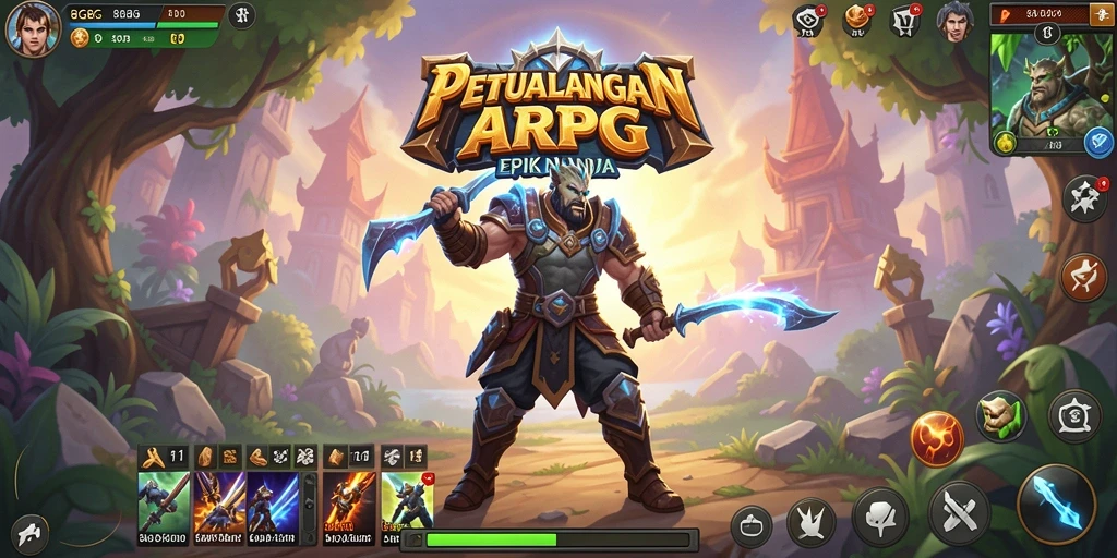 Screenshot gameplay 8G8G yang menampilkan aksi pertarungan ARPG.