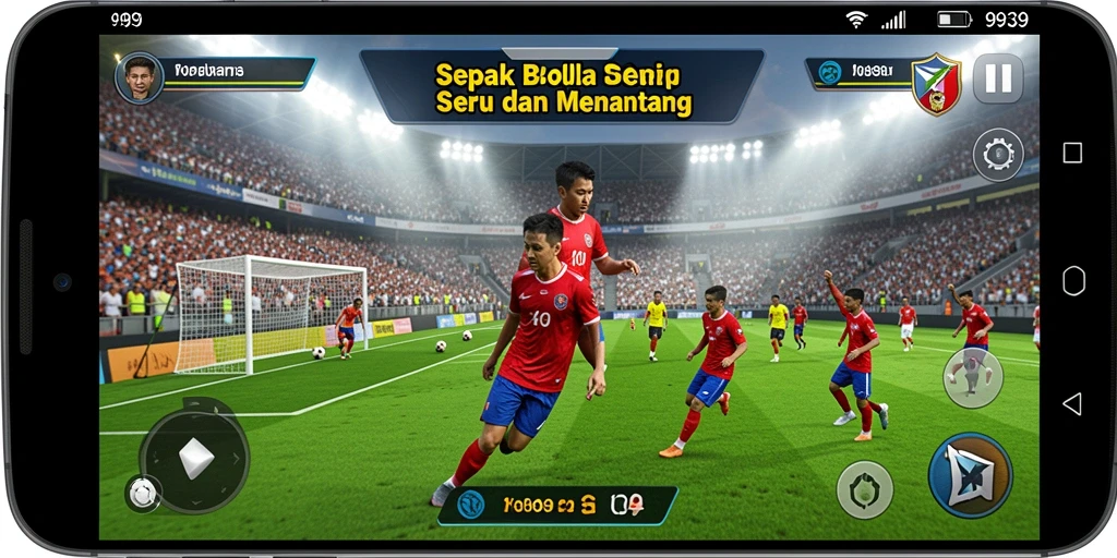 Tampilan gameplay seru dalam permainan sepak bola 9939.
