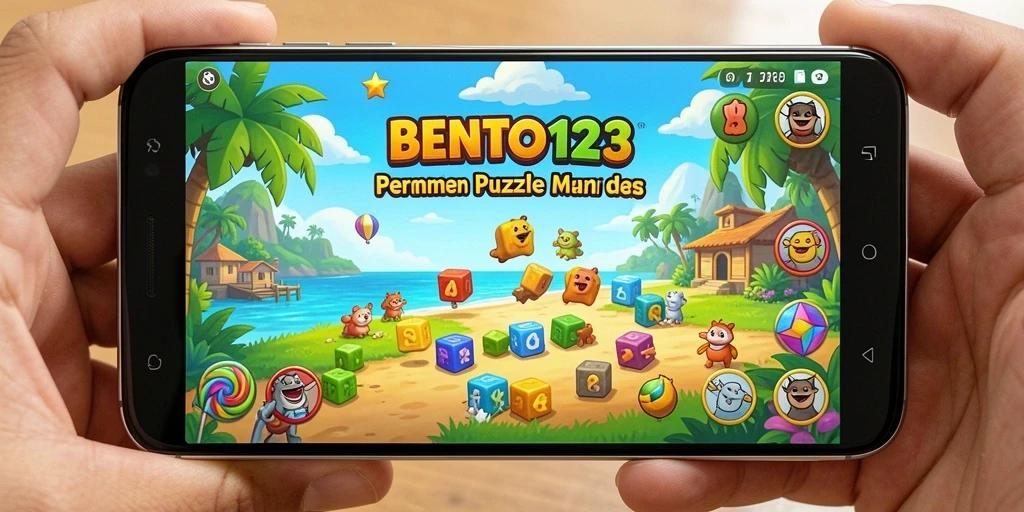 Tangkapan layar utama BENTO123 menunjukkan gameplay puzzle yang menarik.