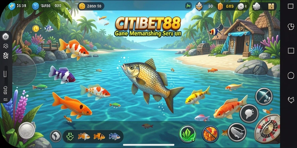 Tampilan gameplay CITIBET88 dengan elemen memancing yang realistis.