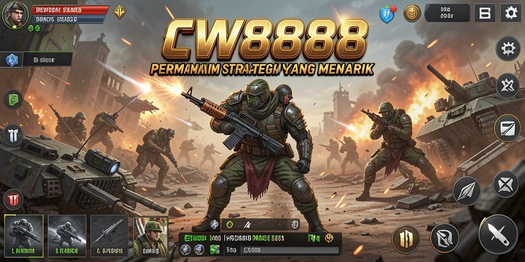 Tampilan gameplay mendebarkan dalam CW8888 saat merencanakan strategi perang.