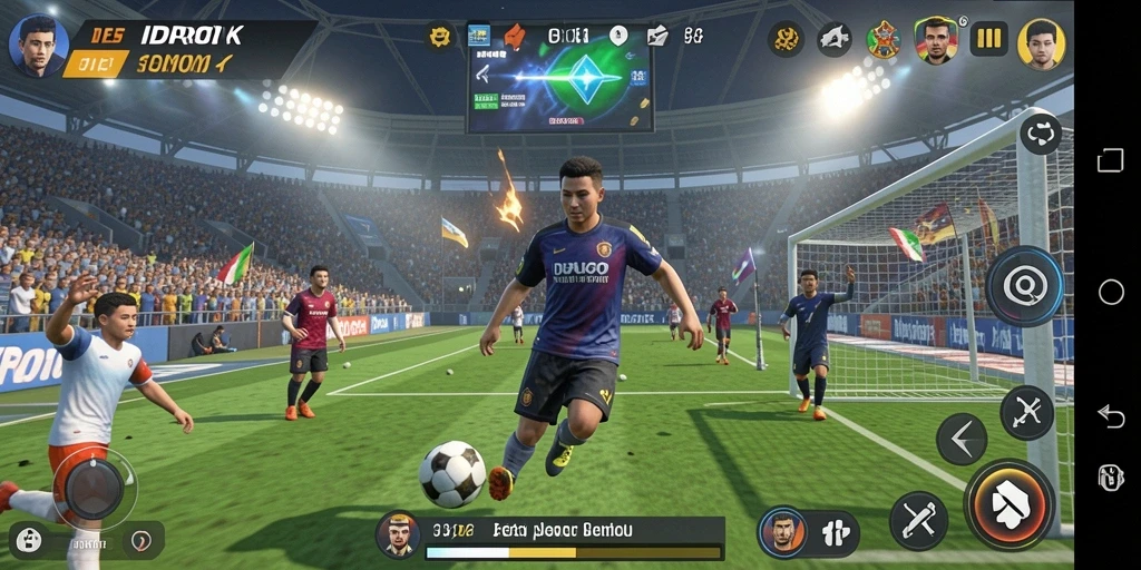 Tangkapan layar gameplay <strong>IDROK</strong> yang menampilkan suasana pertandingan olahraga.