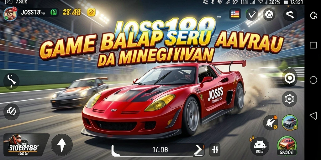 Screenshot gameplay balap JOSS188 yang menegangkan dan seru.