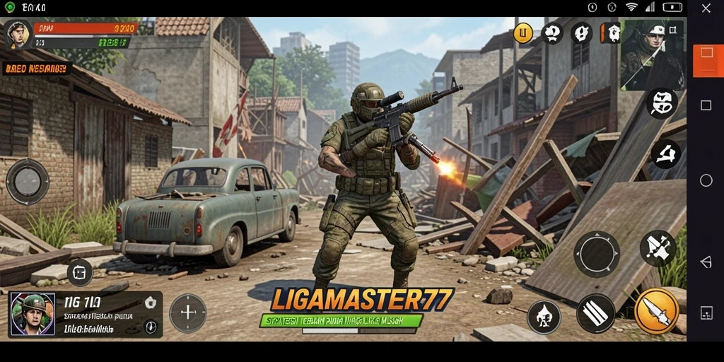 Tampilan gameplay menegangkan dari LIGAMASTER77 yang penuh strategi.