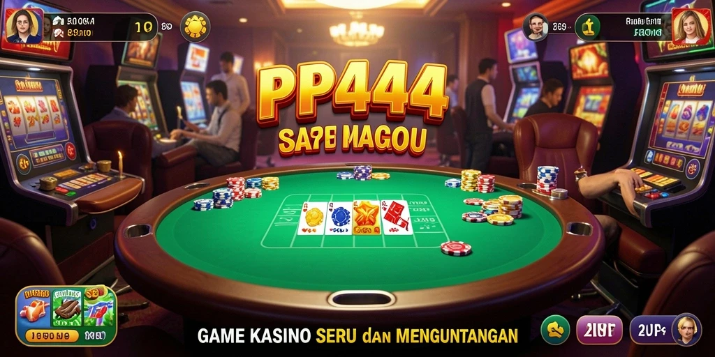Screenshot utama PP444 menampilkan gameplay kasino yang mendebarkan.