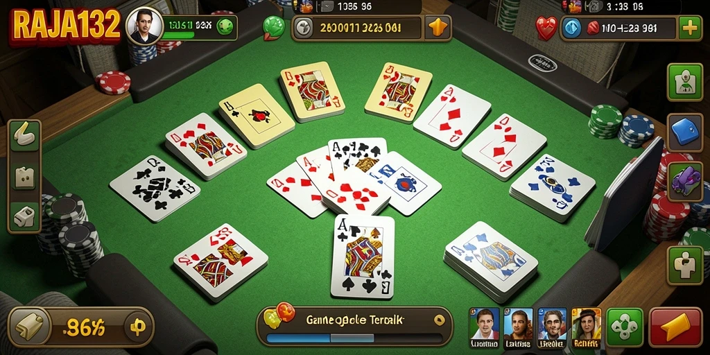 Gameplay seru RAJA132 yang menampilkan pertandingan Gaple.