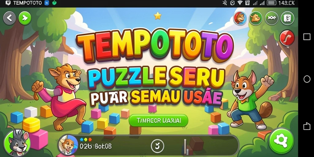 Tampilan gameplay TEMPOTOTO yang menantang dan menarik.