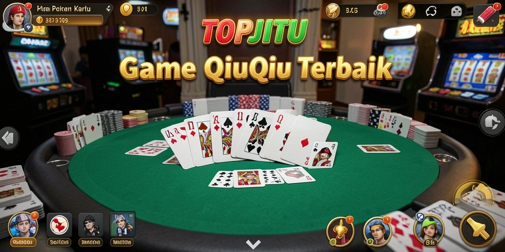 Screenshot utama TOPJITU menampilkan permainan QiuQiu yang seru.